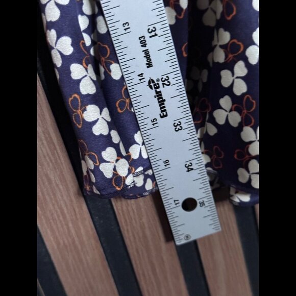 Converse x John Varvatos Dress XS 100% Silk Purple Fit & Flare Floral Belted - Picture 4 of 8